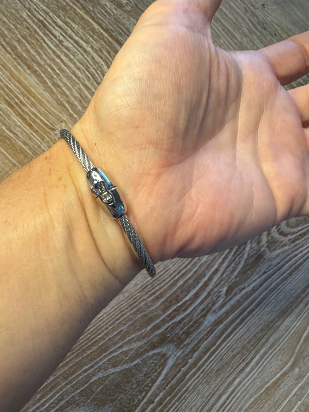 Silver toned cz bangle bracelet